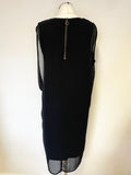 BRAND NEW VERA MODA BLACK SLEEVELESS CHIFFON OVERLAY SHIFT DRESS SIZE XS