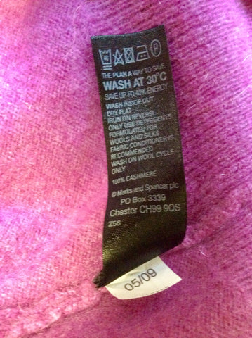 MARKS & SPENCERS AUTOGRAPH ORCHID PINK CASHMERE CARDIGAN SIZE 14