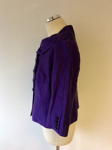 PRÉCIS PURPLE LINEN BLEND OCCASION JACKET SIZE 14
