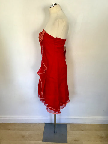 BRAND NEW COAST RED SILK PAIGE ROSE SPECIAL OCCASION DRESS SIZE 10