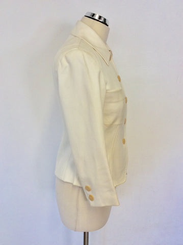 DONNA KARAN SIGNATURE WHITE JACKET & PENCIL SKIRT SUIT SIZE 8
