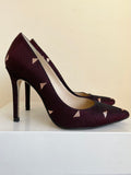 LK BENNETT FERN RUBY JACQUARD FABRIC & LEATHER HEELS SIZE 4/37