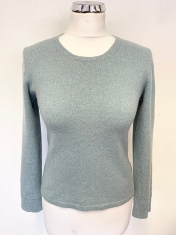 CXD LONDON 100% CASHMERE DUCK EGG JUMPER SIZE S