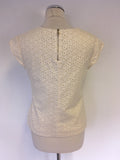 MULBERRY CREAM COTTON BROIDERY ANGLAISE SILK LINED TOP SIZE 10