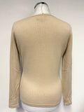 PURE COLLECTION CAMEL 100% CASHMERE V NECK JUMPER SIZE 10