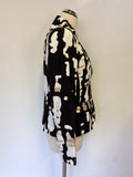 GOLD BY MICHAEL H BLACK,CREAM & BROWN PRINT JACKET SIZE 10