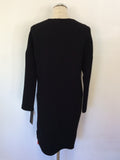 BRAND NEW CoSTUME NATIONAL BLACK WOOL LONG SLEEVE SHIFT DRESS SIZE 40 UK 12