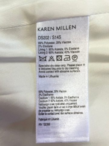 KAREN MILLEN WHITE CUT OUT DETAIL SLEEVELESS FIT & FLARE DRESS SIZE 10