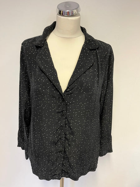 WHISTLES BLACK & IVORY SPOT BLOUSE SIZE M