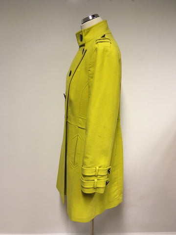 MARKS & SPENCER LIME COTTON COAT SIZE 14