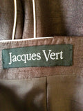 JACQUES VERT BROWN & IVORY TRIM STRAPPY DRESS SIZE 12
