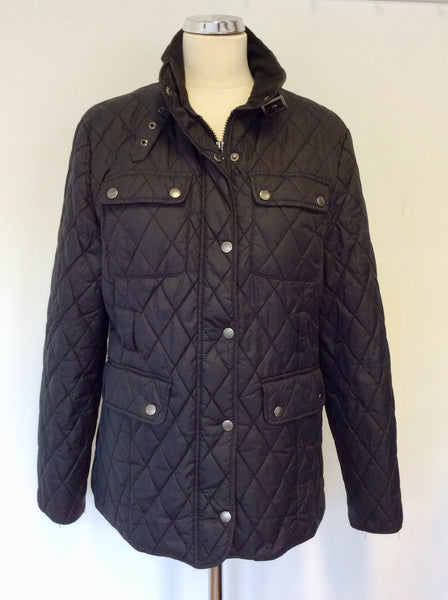 FERAUD BLACK QUILTED JACKET SIZE 14