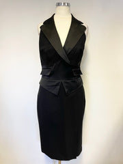 KAREN MILLEN BLACK HALTER NECK SPECIAL OCCASION PENCIL DRESS SIZE 10