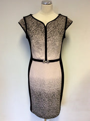 JOSEPH RIBKOFF BLACK & PINK PENCIL DRESS SIZE 14