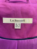 LK BENNETT MAGENTA COTTON DOUBLE BREASTED BELTED MAC SIZE 10