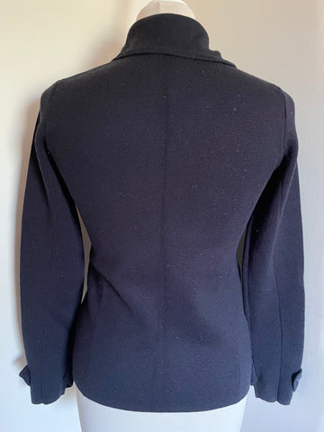 THE WHITE COMPANY NAVY BLUE MERINO WOOL DOUBLE BREASTED CARDIGAN/ JACKET SIZE XS