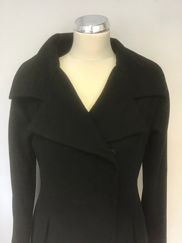 NINE WEST WOOL BLEND FIT & FLARE KNEE LENGTH COAT SIZE 8 UK SIZE 12