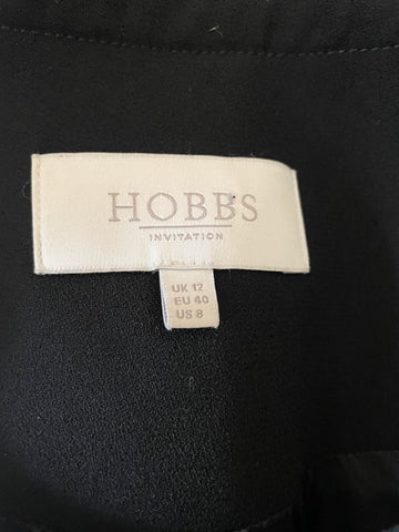 HOBBS INVITATION BLACK COLLARLESS LONG SLEEVE SHORT JACKET SIZE 12
