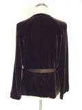 THE WHITE COMPANY BROWN VELVET & SILK WRAP AROUND TOP SIZE M