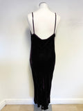 GHOST DAMSON VELVET COWL NECKLINE FINE STRAP SLIP DRESS SIZE L