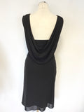 COAST BLACK LOW COWL BACK SLEEVELESS PENCIL DRESS SIZE 10