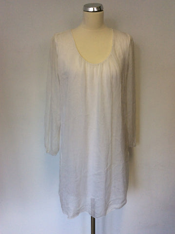 BRAND NEW VIVA LA MODA WHITE SILK SHIFT DRESS ONE SIZE