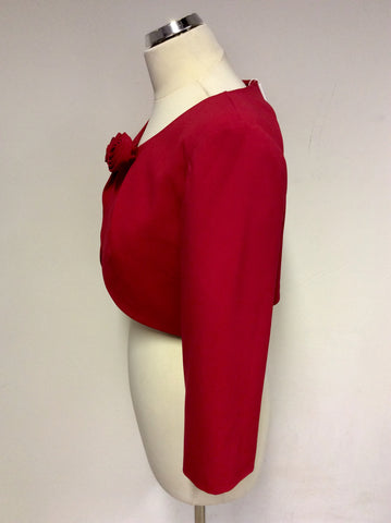 BRAND NEW GINA BACCONI RED BOLERO JACKET SIZE 12