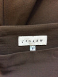 JIGSAW DARK BROWN A LINE WOOL BLEND KNEE LENGTH SKIRT SIZE 8
