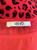 LIU JO HOT PINK & BLACK LEOPARD PRINT T SHIRT SIZE XS