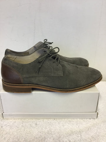 OFFICE GREY SUEDE & LEATHER HEEL LACE UP SHOES SIZE 9/43