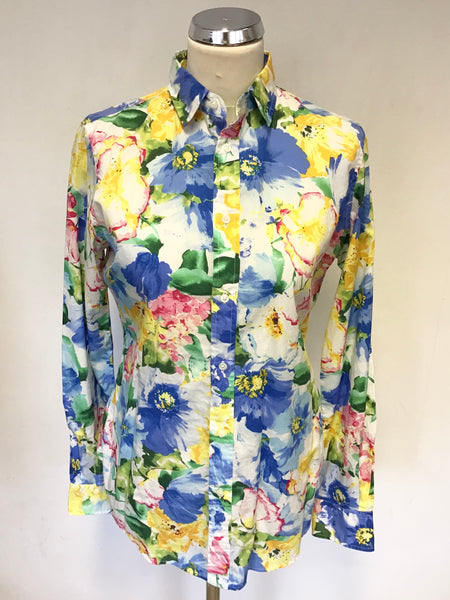 BRAND NEW RALPH LAUREN POLO MULTI COLOURED FLORAL PRINT LONG SLEEVE SHIRT SIZE 8 UK 12
