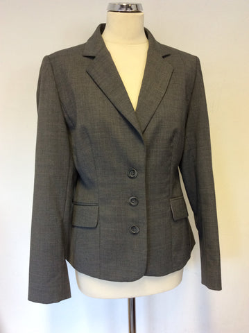 LAURA ASHLEY GREY WOOL BLEND TROUSER SUIT SIZE 12/14