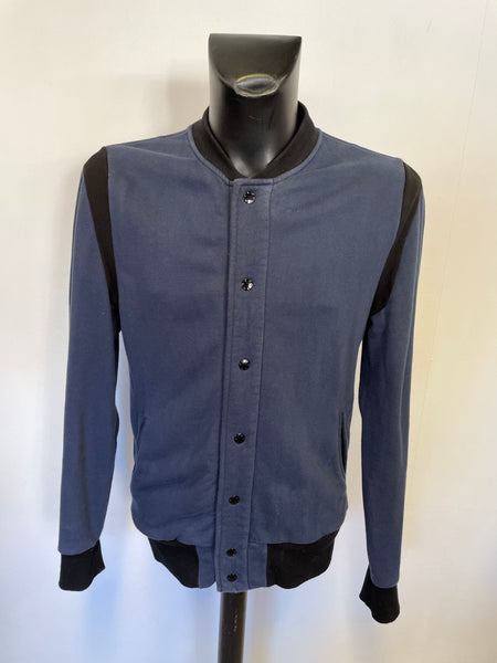 DENHAM NAVY BLUE COTTON POPPER FASTEN SLIM FIT CASUAL JACKET SIZE L