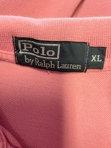 POLO BY RALPH LAUREN PINK SHORT SLEEVED POLO SHIRT SIZE XL