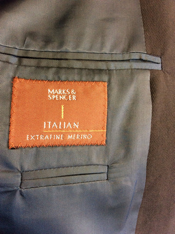 MARKS & SPENCER NAVY ITALIAN EXTRA FINE MERINO WOOL SUIT SIZE 40 M