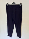 WHISTLES NAVY BLUE ELASTICATED DRAWSTRING WAIST TROUSERS SIZE 8