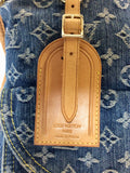 LOUIS VUITTON MONOGRAM BLUE DENIM SAC PLAT FLAT TOTE BAG LTD EDITION