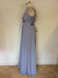 COAST SMOKE GREY LACE TOP LONG EVENING/ SPECIAL OCCASION DRESS SIZE 10