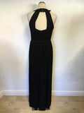 COAST BLACK PLEATED TOP LONG MAXI DRESS SIZE 12
