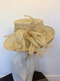 HATMOSPHERE CREAM FEATHER TRIM FORMAL HAT