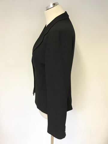 JIGSAW BLACK WOOL BLEND SUIT JACKET SIZE 12