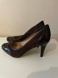 BRAND NEW LAURA ASHLEY BROWN SUEDE & PATENT LEATHER HEELS SIZE 7/40
