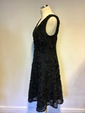 UNTOLD BLACK APPLIQUÉ FLOWERS SPECIAL OCCASION DRESS SIZE 14
