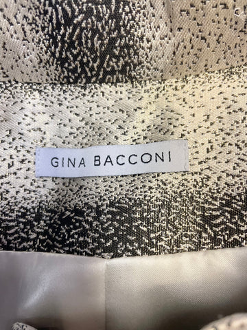 GINA BACCONI BLACK & SILVER WITH METALLIC THREAD STRIPE SPECIAL OCCASION & EVENING JACKET SIZE 16