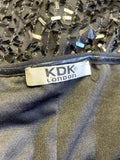 KDK LONDON BLACK SEQUINNED SLEEVELESS LONG EVENING DRESS SIZE 10