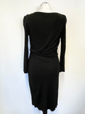 LK BENNETT BLACK WRAP ACROSS SPECIAL OCCASION DRESS SIZE 10