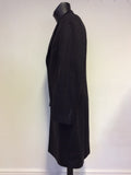 PAUL COSTELLOE DARK CHARCOAL GREY WOOL & CASHMERE COAT SIZE 40R