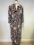 BRAND NEW SOMERSET BY ALICE TEMPERLEY BLACK & MULTI COLOURED FLORAL PRINT MAXI DRESS SIZE 16