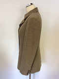 GERRY WEBER BROWN HERRINGBONE TWEED JACKET SIZE 10