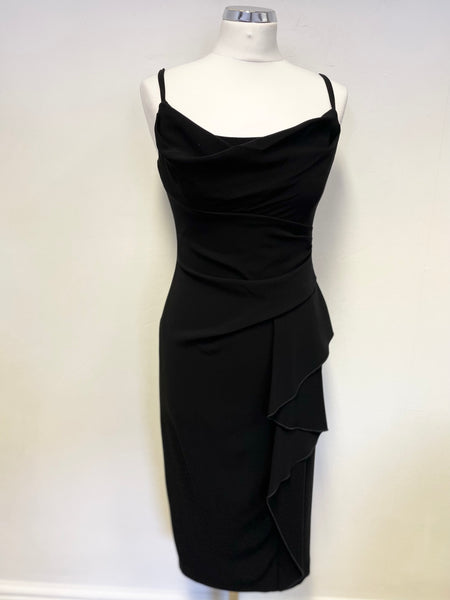 COAST BLACK SLEEVELESS FRILL TRIM SPECIAL OCCASION PENCIL DRESS SIZE 10